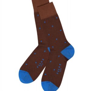 Stylowe brązowe bawełniane skarpety FALKE Dot w grochy 35-38
