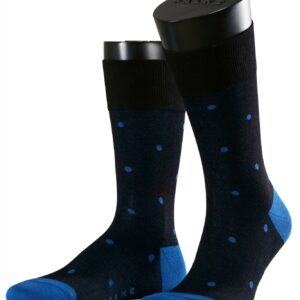 Stylowe granatowe bawełniane skarpety FALKE Dot w grochy 39-42