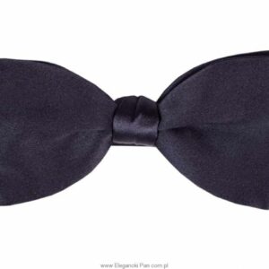 Muszka jedwabna satynowa granatowa midnight blue - klasyczna 6cm
