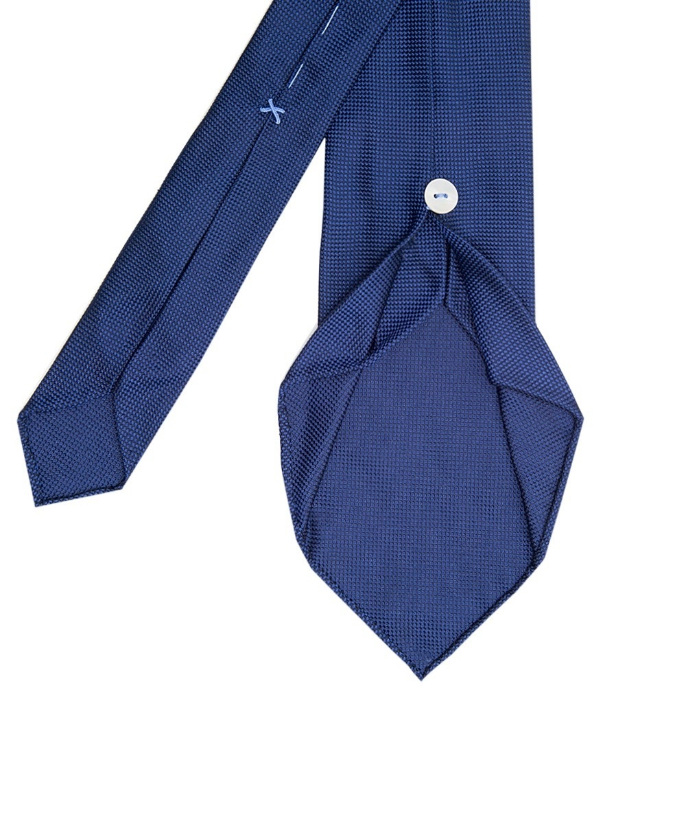 Jedwabny ciemnoniebieski krawat Profuomo Imperial Oxford 7 fold