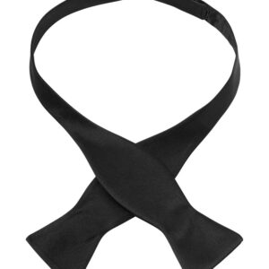 Elegancka czarna jedwabna mucha wiązana Profuomo