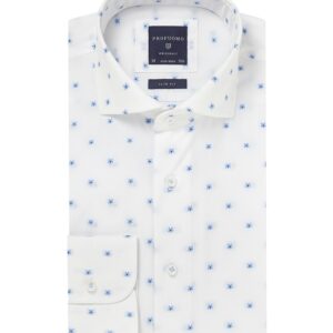 Biała koszula Profuomo typu Oxford w kwiaty 38