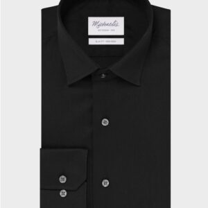 Elegancka czarna koszula Michaelis z kołnierzem klasycznym 37
