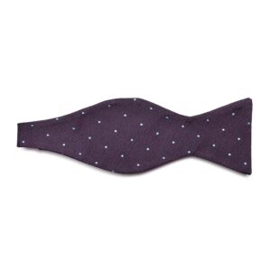Elegancka fioletowa mucha wiązana w błękitne kropki VAN THORN