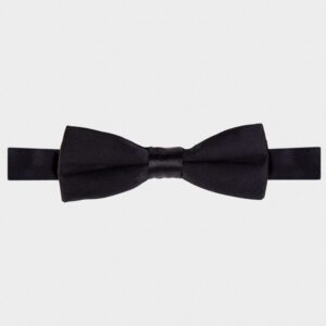 Czarna elegancka muszka jedwabna wysokość 4cm