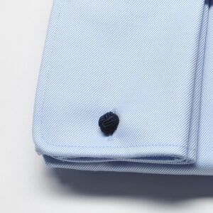 Elegancka błękitna koszula męska taliowana (SLIM FIT), mankiety na spinki 44