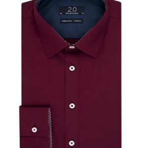 Elegancka bordowa koszula Profuomo z kontrastową wstawką 40