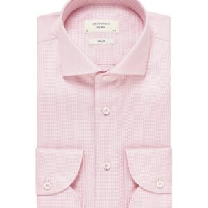 Elegancka różowa koszula Profuomo Sky Blue z włoskim kołnierzykiem, slim fit 38