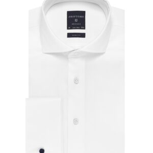 Elegancka biała koszula męska taliowana (SLIM FIT), mankiety na spinki 37