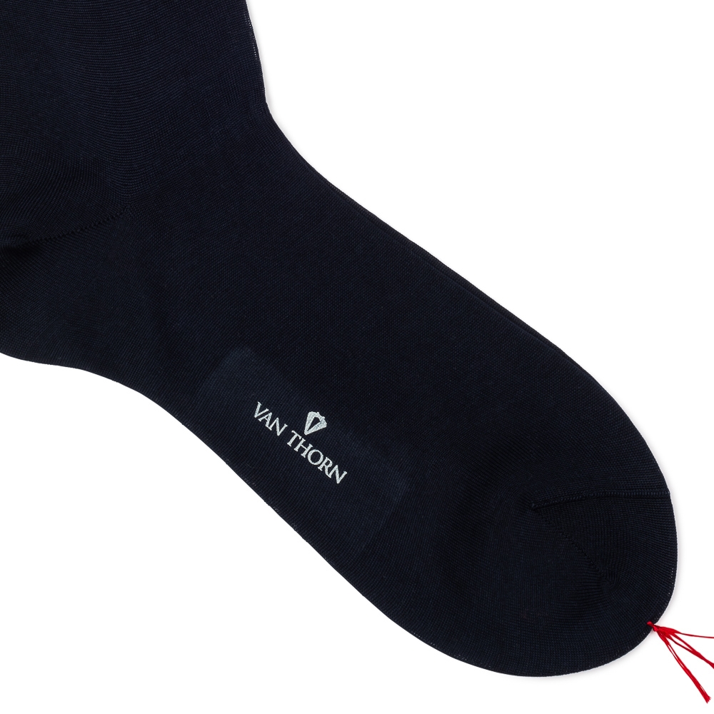 Granatowe bawełniane skarpetki męskie Bresciani for VAN THORN odcień navy blue L