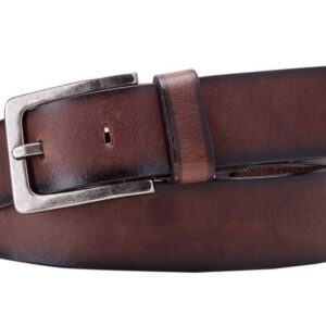Ciemnobrązowy pasek skórzany męski 4 cm - casual 100