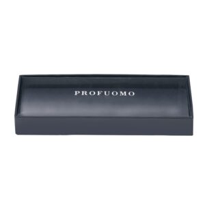 Elegancka granatowa jedwabna mucha wiązana Profuomo