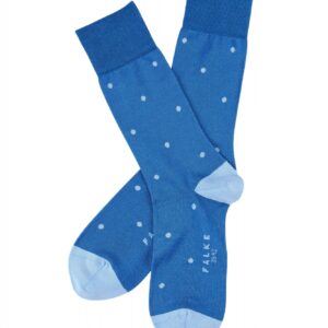 Stylowe jasnoniebieskie bawełniane skarpety FALKE Dot w grochy Rozmiar 35-38