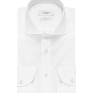 Elegancka biała koszula taliowana (SLIM FIT) z włoskim kołnierzykiem 37