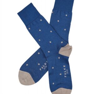 Stylowe niebieskie bawełniane skarpety FALKE Dot w grochy Rozmiar 35-38