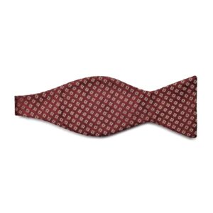 Elegancka bordowa mucha wiązana w złoty wzór VAN THORN