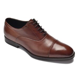 Eleganckie brązowe skórzane buty męskie typu Oxford 39