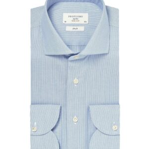 Błękitna koszula męska taliowana, SLIM FIT travel shirt wrinkle free 40