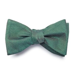 Elegancka jedwabna mucha wiązana gładka z fakturą zielona VAN THORN