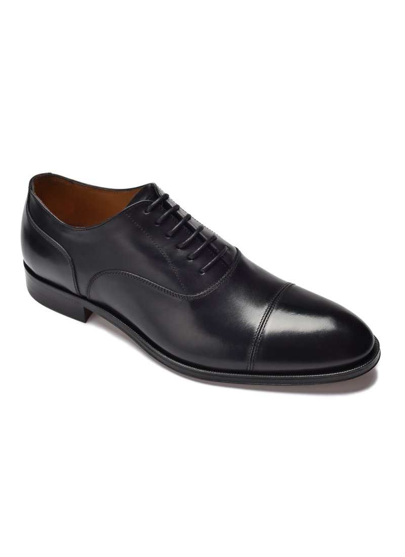 Eleganckie czarne skórzane buty męskie typu Oxford 45,5
