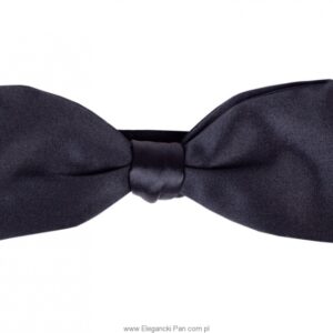 Mucha jedwabna satynowa granatowa midnight blue - wąska 5cm