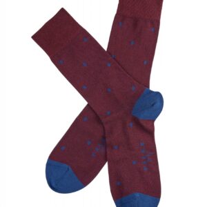 Stylowe bordowe bawełniane skarpety FALKE Dot w grochy Rozmiar 35-38