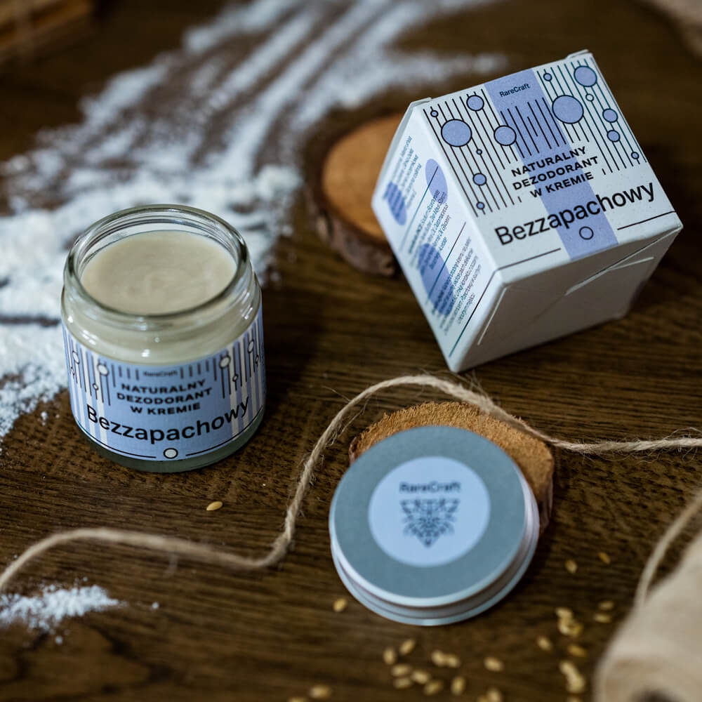 Naturalny dezodorant w kremie bezzapachowy - 60ml - RareCraft