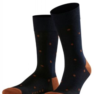 Stylowe granatowe bawełniane skarpety FALKE Dot w grochy 35-38
