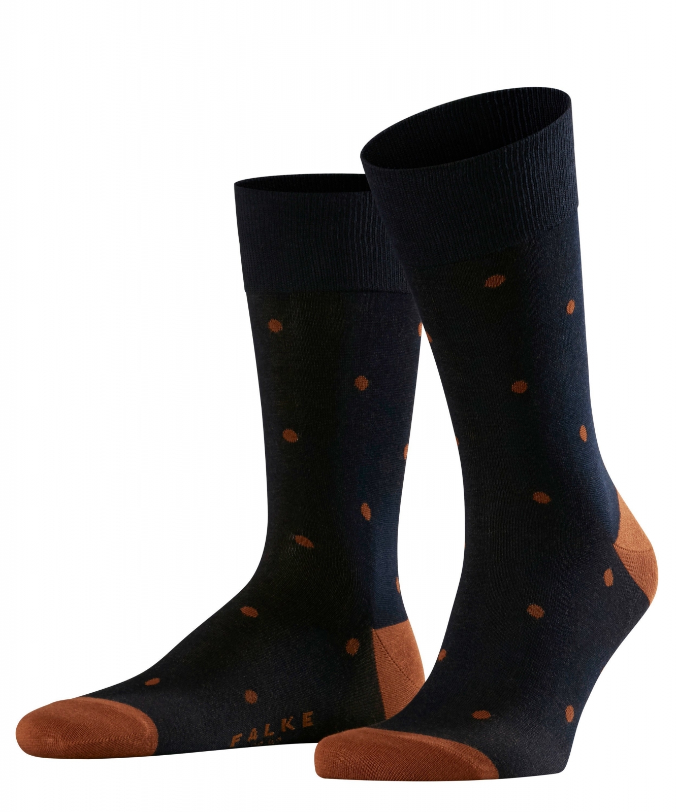 Stylowe granatowe bawełniane skarpety FALKE Dot w grochy 35-38