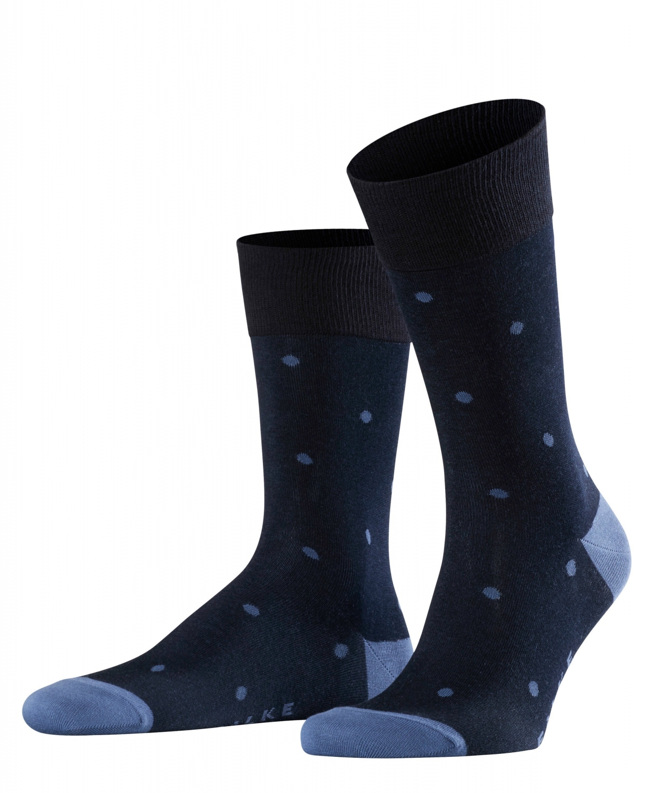 Stylowe granatowe bawełniane skarpety FALKE Dot w grochy Rozmiar 35-38