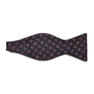 Elegancka granatowa mucha wiązana w paisley